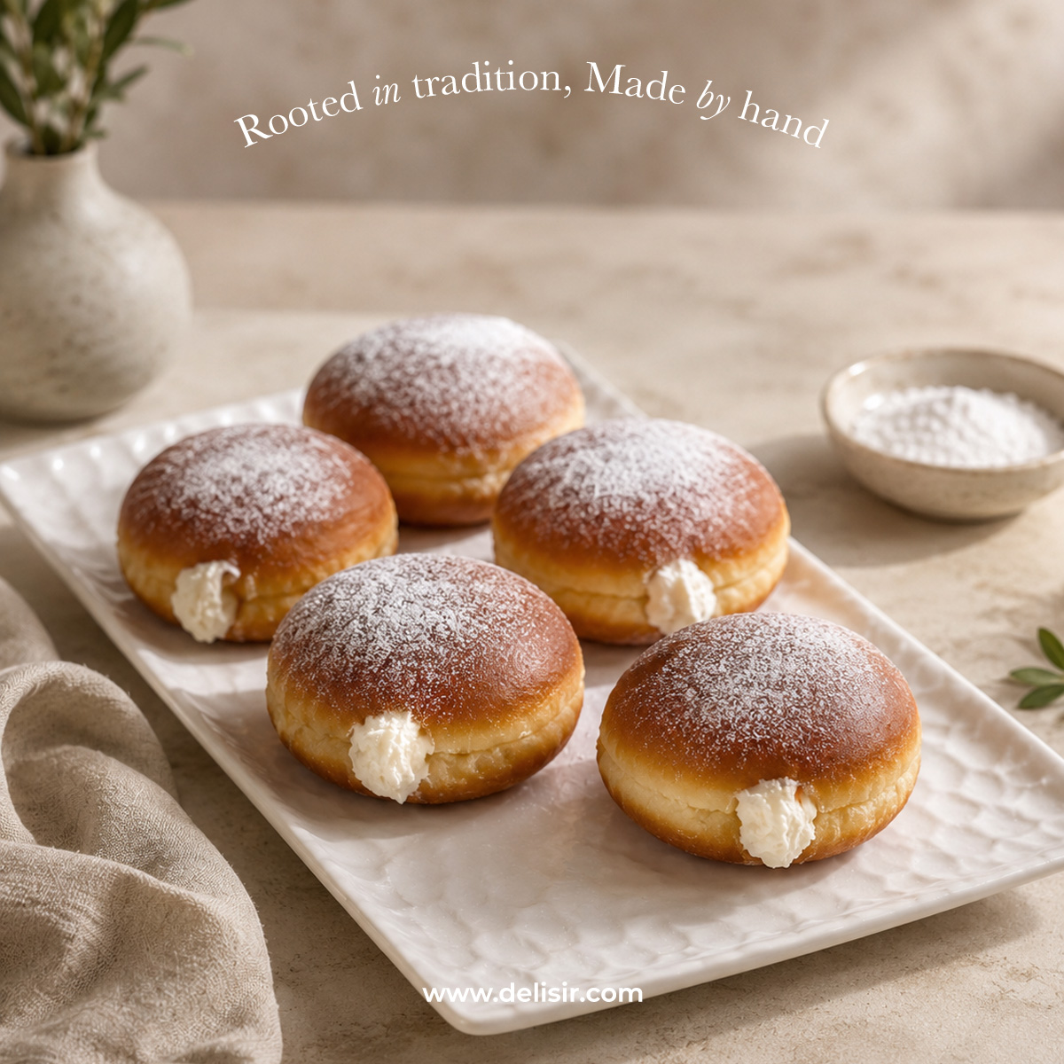 Persian pirashki filled with cream